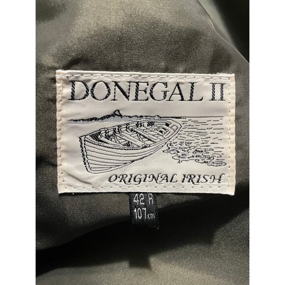 EUC - Vintage Donegal II Irish Wool Moss Herringbone Tweed Blazer - Picture 4 of 7